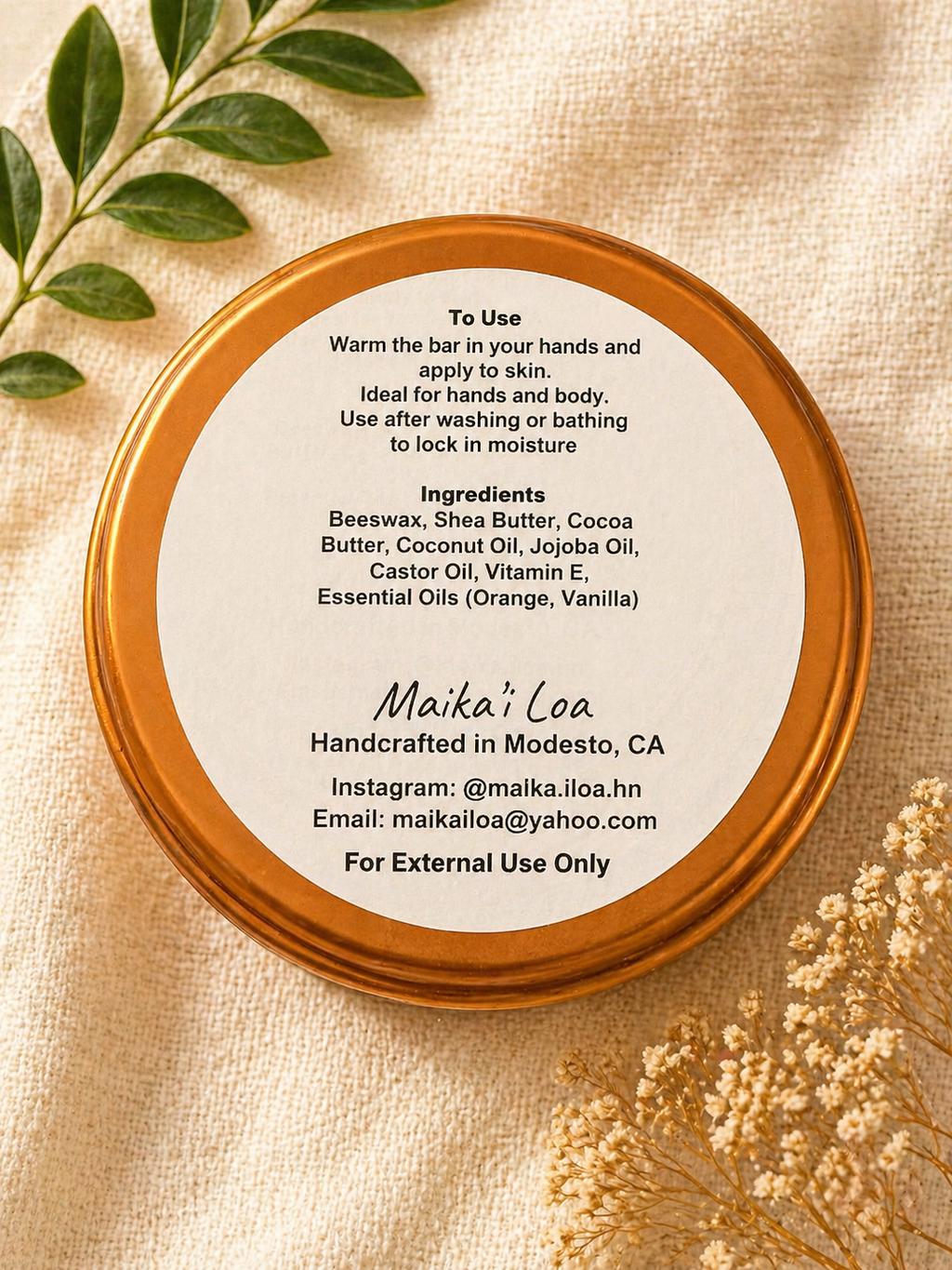 Orange Dream Solid Lotion Bar- Standard