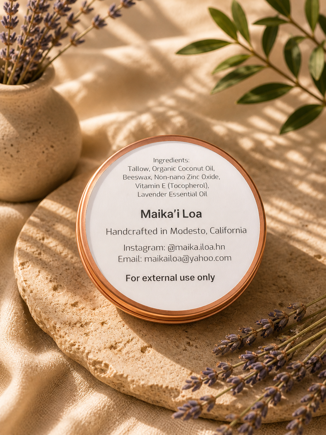 Sun Glow Balm- Lavender, Tallow 4 oz